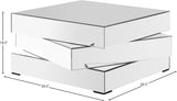 Haven Mirrored Coffee Table - Modern Geometric Design, Triple-Stacked Sculpture for Chic Living Spaces