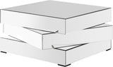 Haven Mirrored Coffee Table - Modern Geometric Design, Triple-Stacked Sculpture for Chic Living Spaces