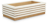 Rory Coffee Table - Contemporary Design with Natural Oak Veneer and Stylish Vegan Leather Accents