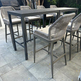 PURPLE LEAF Outdoor Bar Stools Wicker Rattan Bar Stools with Back Aluminum Outside Garden Patio Bar Chairs