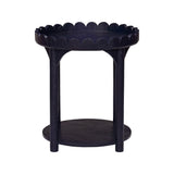 Scalloped Round Side Table Navy Blue