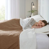 Heated Fleece & Sherpa Electric Bedding Blanket, Brown