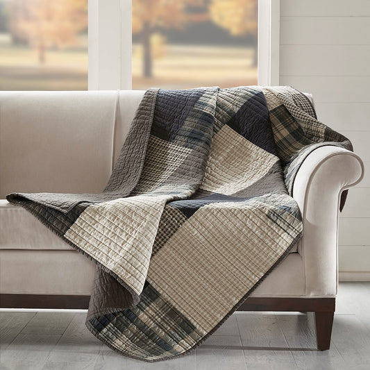 Taupe Solid Mix Oversized 50x70" Quilted Throw Blanket