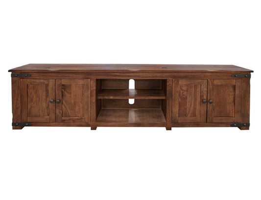 4 Door 93" TV Stand - Parota Wood TV Console