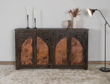 4 Copper-Paneled Door Console - Rustic Blackburn Design