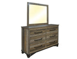 Loft Brown Mirror - Hand-Stained Pine Wood & Iron Hardware
