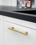 DESIGN2304 Brushed Satin Nickel Cabinet Pulls | Modern Retro Reeded Bar Handles for Kitchen Drawers, 5"