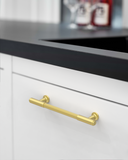 DESIGN2304 Brushed Satin Nickel Cabinet Pulls | Modern Retro Reeded Bar Handles for Kitchen Drawers, 5"