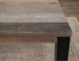 65" Loft Brown Pine Wood Table with Hand-Forged Iron Hardware