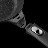 BergHOFF GEM 11" Non-stick Saute Pan 4.6Qt., Detachable Handle, Black, Glass Lid
