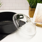 BergHOFF GEM 11" Non-stick Stockpot 7.7Qt., Black, Glass Lid