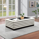 Rory Coffee Table - Contemporary Design with Stylish Oak Veneer and Soft Vegan Leather Accents