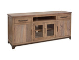 Natural Parota TV Stand - 2 Drawer 2 Door Glass TV Console