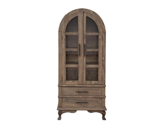2 Drawer 2 Door Cabinet - Arlette Solid Pine Wood Bookcase