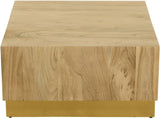 Acacia Wood Coffee Table with Stunning Grain Design and Sturdy Metal Base for Modern Living Spaces