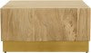 Acacia Wood Coffee Table with Stunning Grain Design and Sturdy Metal Base for Modern Living Spaces