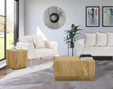 Acacia Wood Coffee Table with Stunning Grain Design and Sturdy Metal Base for Modern Living Spaces