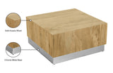 Acacia Wood Coffee Table with Stunning Grain Design and Sturdy Metal Base for Modern Living Spaces
