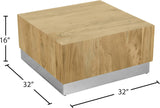 Acacia Wood Coffee Table with Stunning Grain Design and Sturdy Metal Base for Modern Living Spaces