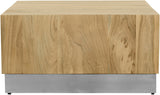 Acacia Wood Coffee Table with Stunning Grain Design and Sturdy Metal Base for Modern Living Spaces