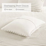 300GSM Fluffy Ribbed Plush Comforter Set,Ivory
