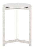 Barmas Side Table White & Silver