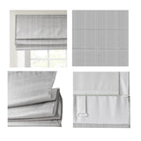 Basketweave Room Darkening Cordless Roman Shade, Grey