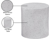 Terrazo End Table - Modern Iron Design with Speckled Surface for Stylish Home or Office Decor