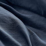 Grid Soft Washed Pinch Pleated Comforter Set, Navy