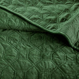 Velvet 3-Piece Quilt Set, Green