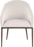 Ferro - Upholstered Dining Arm Chair With Brushed Bronze Legs