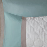 Damask Pieced Diamond 8-Piece Comforter Set, Blue