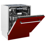 24" Dishwasher with Red Gloss panel, Stainless Tub, DWV-RG-24