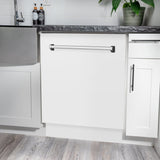 24" Dishwasher with White Matt panel, Stainless Tub, DWV-WM-24