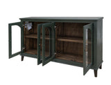 4 Glass Doors Console | Mid-Century Modern Genova Wood Console