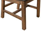 Wooden Dining Chair - Loft Brown Solid Pine with Fabric Upholstery