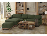 Wooden Frame Sectional Loveseat | Samba Collection