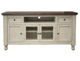 2 Drawer 4 Door 70" TV Stand - Farmhouse White & Gray