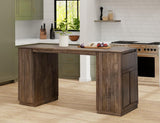 2 Drawer 4 Door Kitchen Island | Mango Wood Mezquite Collection