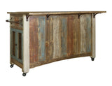 3 Drawer Kitchen Island with Sliding Doors | Rustic Antique Design