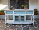 3 Drawer 2 Door 70" TV Stand - Mango Wood Aruba Collection