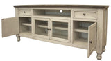 2 Drawer 4 Doors 80" TV Stand - Farmhouse Chic Stone Collection