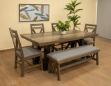Wooden Bedroom Bench - Loft Brown Pine Collection with Iron Hardware