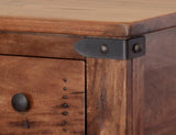 3 Drawer Sofa Table | Parota Wood with Metal Details
