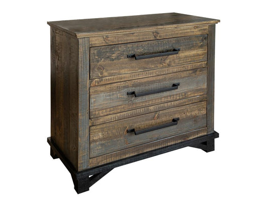 3 Drawer Chest - Loft Brown Pine Wood Collection