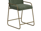 Upholstered Barstool with Wooden Frame & Metal Base | Modern Bar Seating