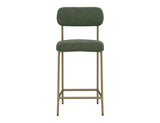 Upholstered Barstool with Wooden Frame & Metal Base | Modern Bar Seating