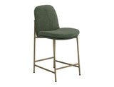 Upholstered Barstool Wooden Frame Metal Base | Modern Bar Seating