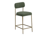 Upholstered Barstool with Wooden Frame & Metal Base | Modern Bar Seating