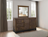 6 Drawer 1 Door Walnut Dresser | Parota Wood Storage